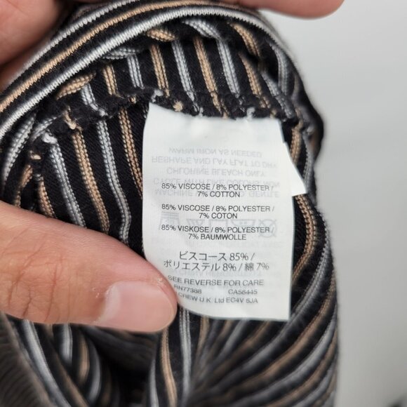 Madewell Women Black Striped Scoop Neck Knit Sleeveless Stretchable Mini Dress - Picture 7 of 11